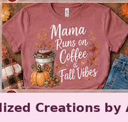 Mama Runs on Coffee & Fall Vibes — Personalized Creations by Angela™